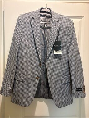 Lauren Ralph Lauren Light Gray Check Sport Coat
